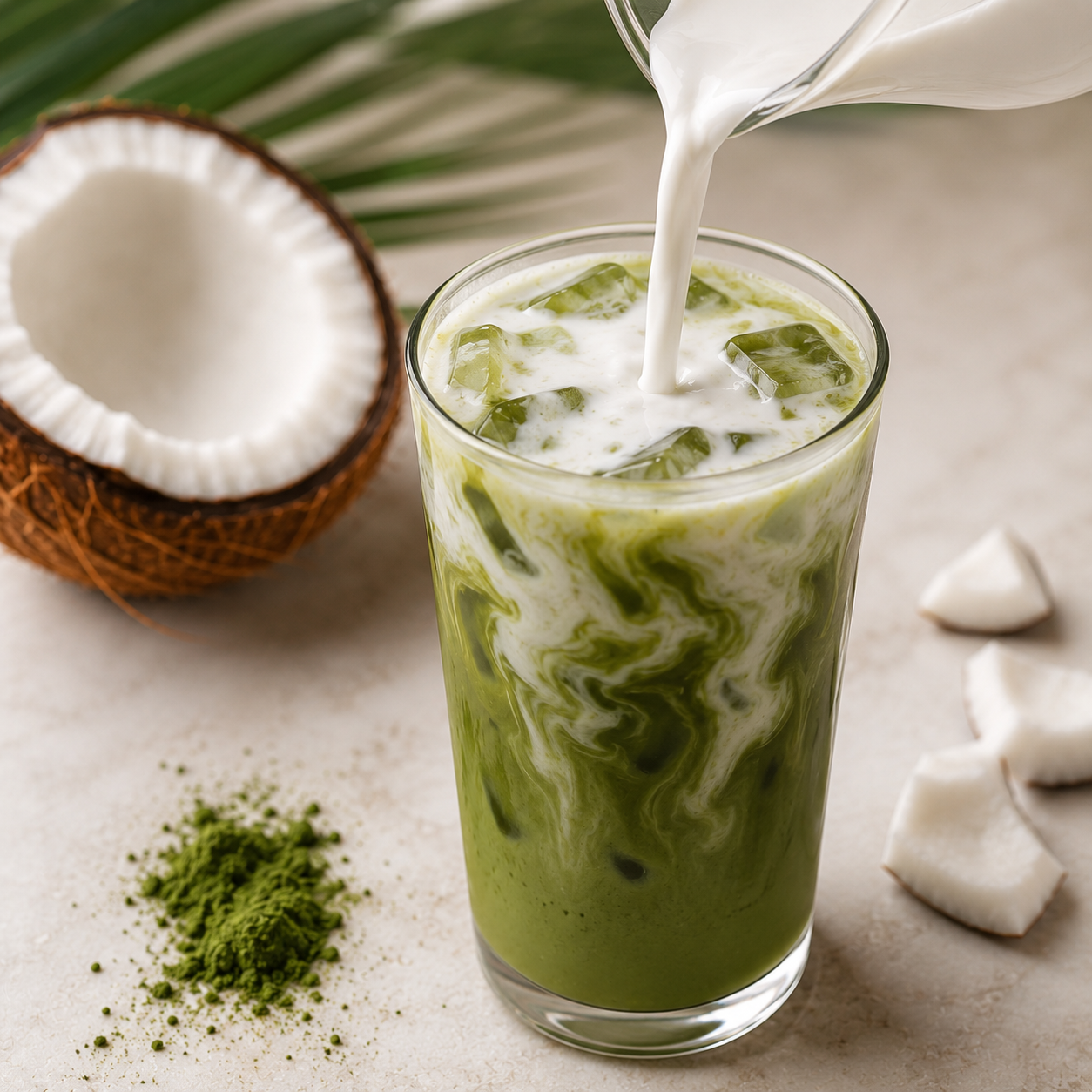 Freeze Dried Coconut Milk With Matcha